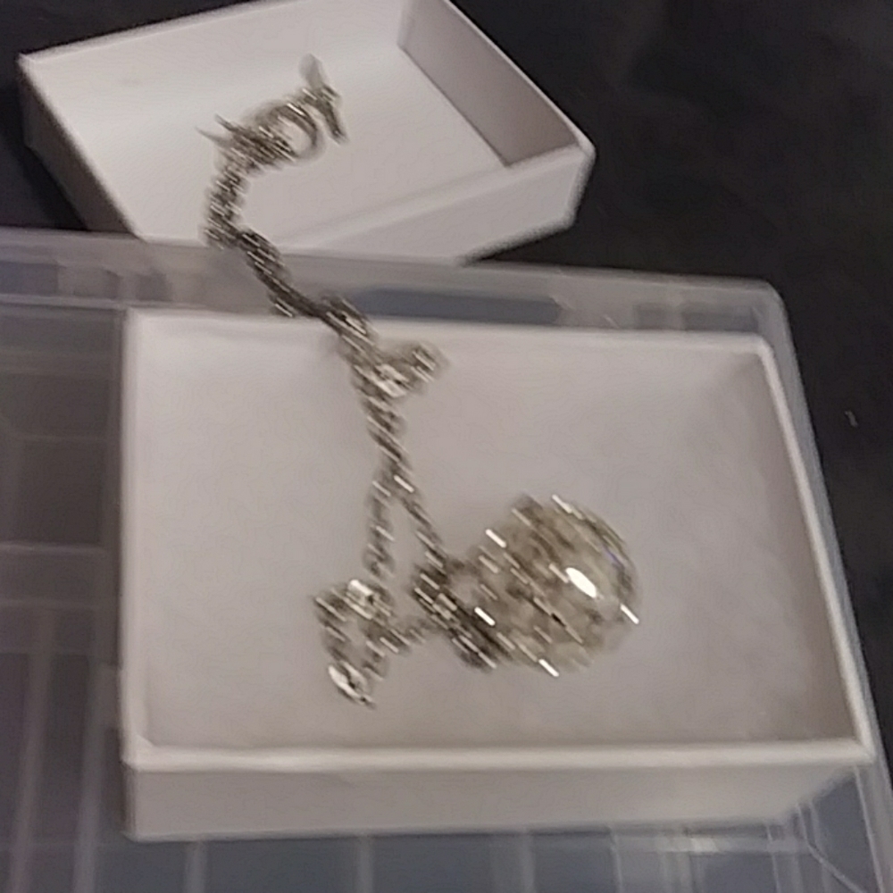 Silver Ball Crystal Beautiful Necklace